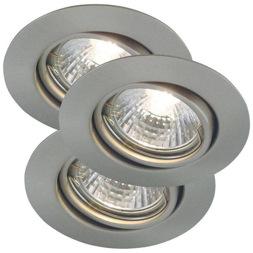 Nordlux Triton 3-kit Downlights Brushed Steel 54540132 Available from RS Electrical Supplies