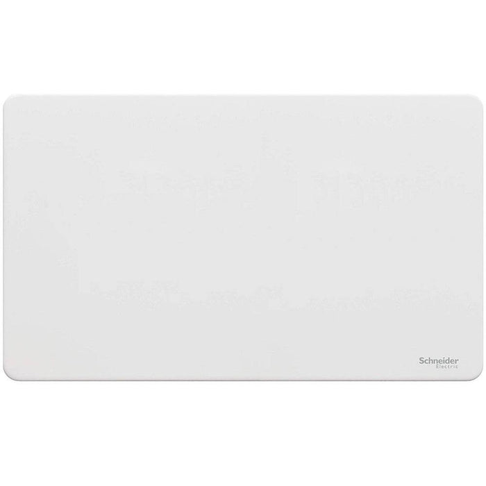 Schneider Ultimate Screwless White Metal Double Blank Plate GU8420PW Available from RS Electrical Supplies