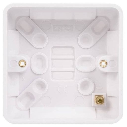 Schneider Lisse White 25mm Single Pattress GGBL9125S Available from RS Electrical Supplies