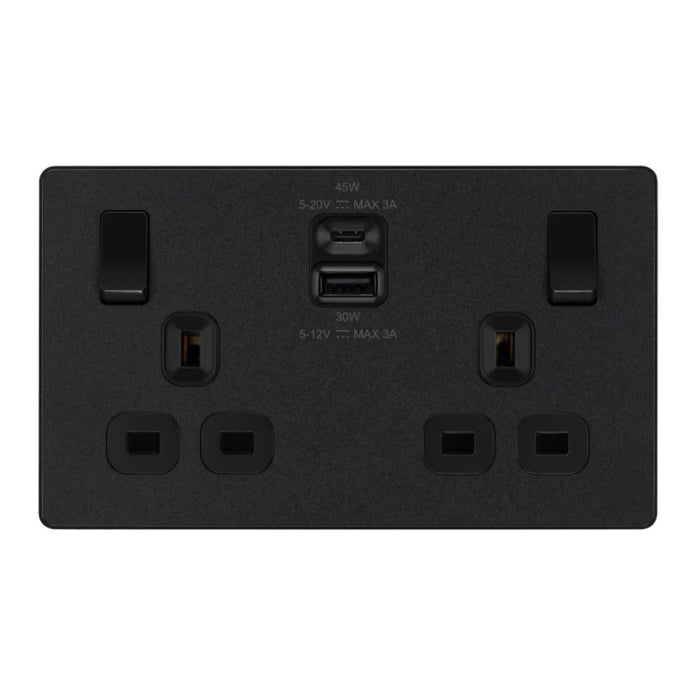 Matt Black USB Sockets