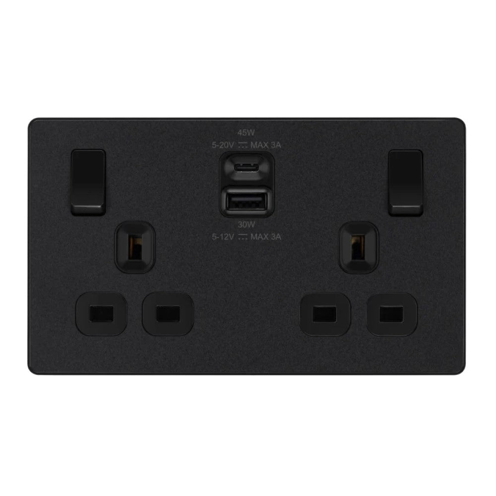 Matt Black USB Sockets