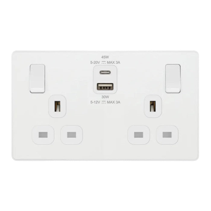 BG Evolve Pearl White USB Sockets
