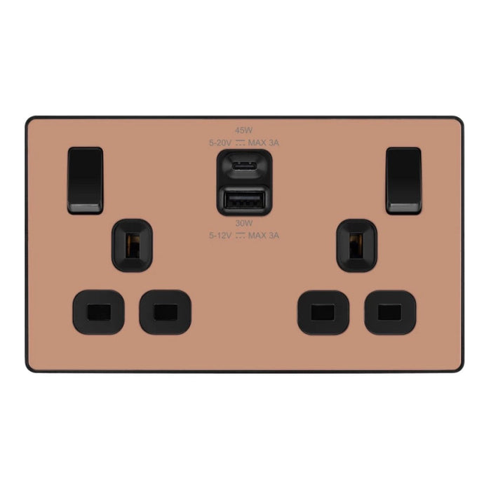 Copper & Bronze USB Sockets