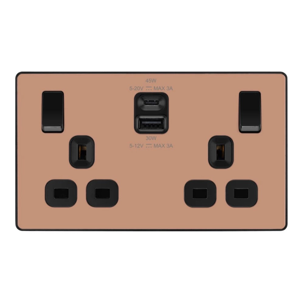 Copper & Bronze USB Sockets