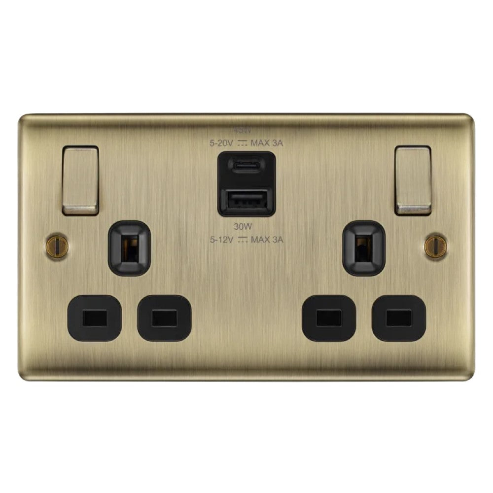 Antique Brass USB Sockets
