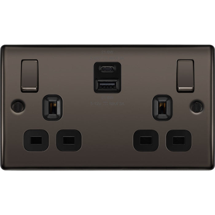 BG Nexus Metal Black Nickel USB Sockets