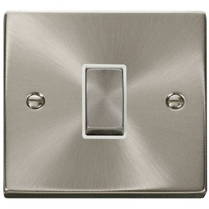 Click Deco Satin Chrome White Inserts Switches & Sockets