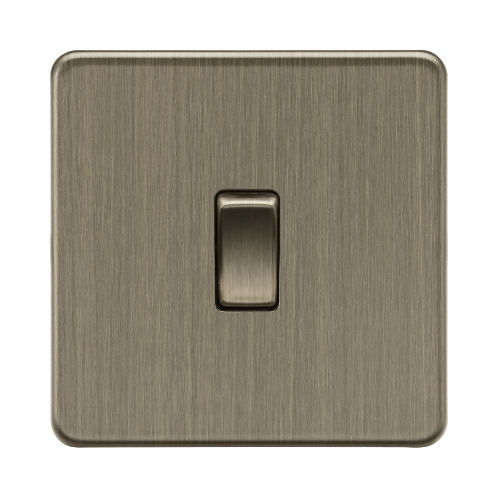 Knightsbridge Screwless Antique brass Intermediate Switches