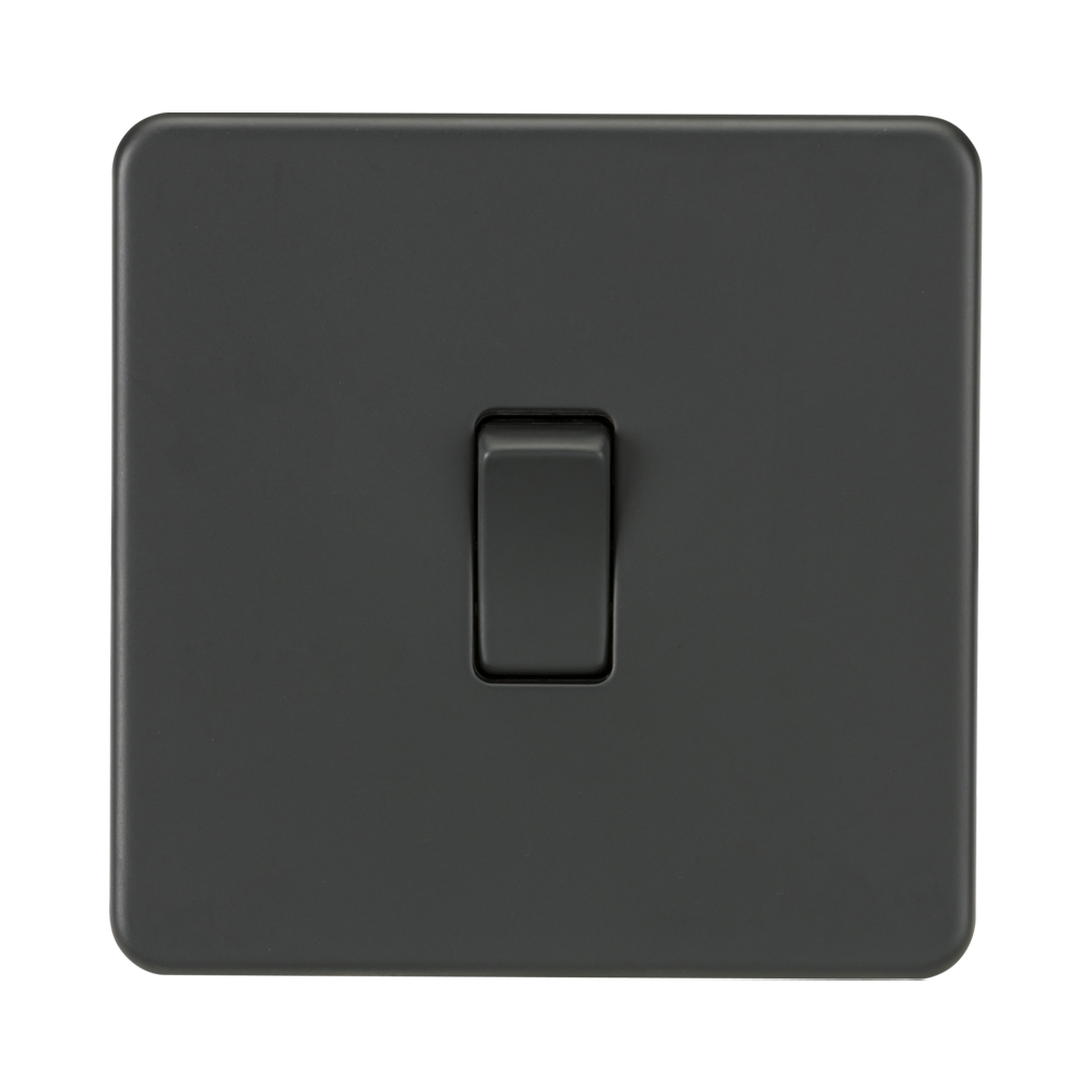 Knightsbridge Screwless Anthracite Light Switches available from RS Electrical Supplies