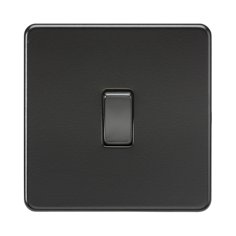 Knightsbridge Screwless Matt Black Intermediate Switches available from RS Electrical Supplies 