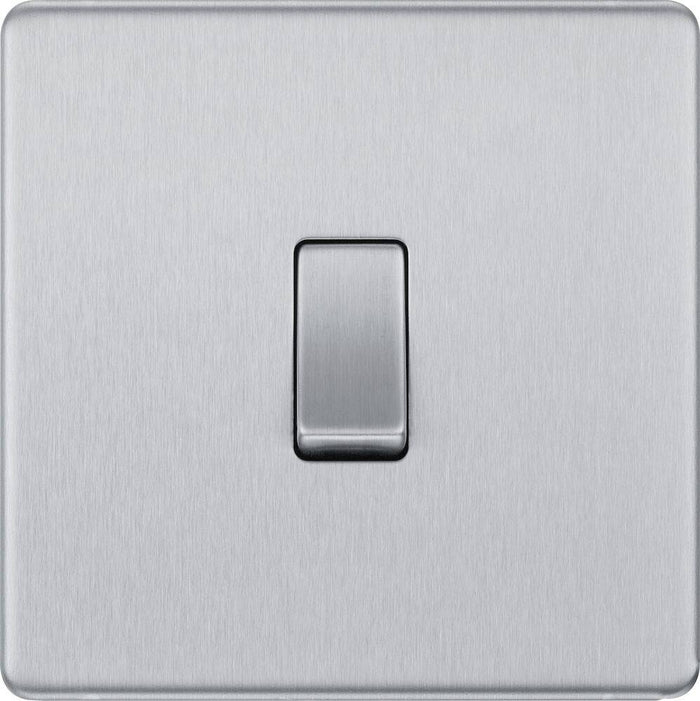 BG Flatplate Screwless Brushed Steel Intermediate Switches