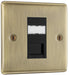 BG Nexus Metal Antique Brass RJ45 Cat6A Data Outlet NABRJ4516AB – left view