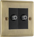 BG Nexus Metal Antique Brass Double Satellite Socket NAB642B – left view