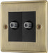 BG Nexus Metal Antique Brass Double Satellite Socket NAB642B – right view