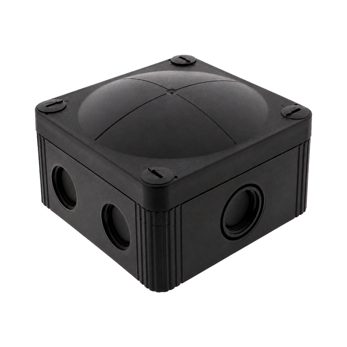 Wiska 407 Combi Empty Enclosure Black 95 x 95 x 60mm 10105601 - angled view