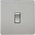Knightsbridge Screwless Brushed Chrome Intermediate Light Switch SF1200BC