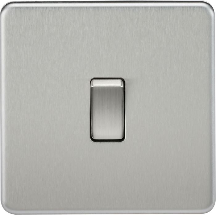 Knightsbridge Screwless Brushed Chrome Intermediate Light Switch SF1200BC