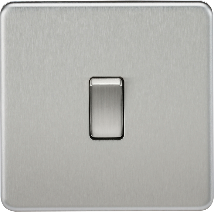 Knightsbridge Screwless Brushed Chrome Intermediate Light Switch SF1200BC