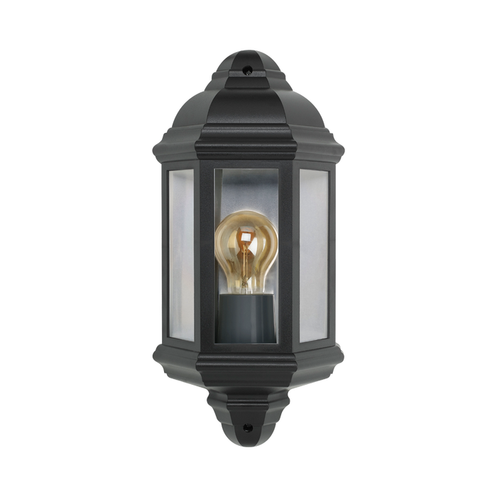 Bell Lighting Retro Vintage Black Half Outdoor Wall Lantern 10360