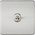 Knightsbridge Screwless Brushed Chrome 1G 2W Toggle Switch SF1TOGBC
