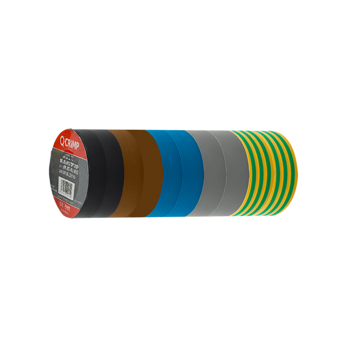 Unicrimp Mixed 10 Pk 19mm x 30m PVC Insulation Tape 1933MX01