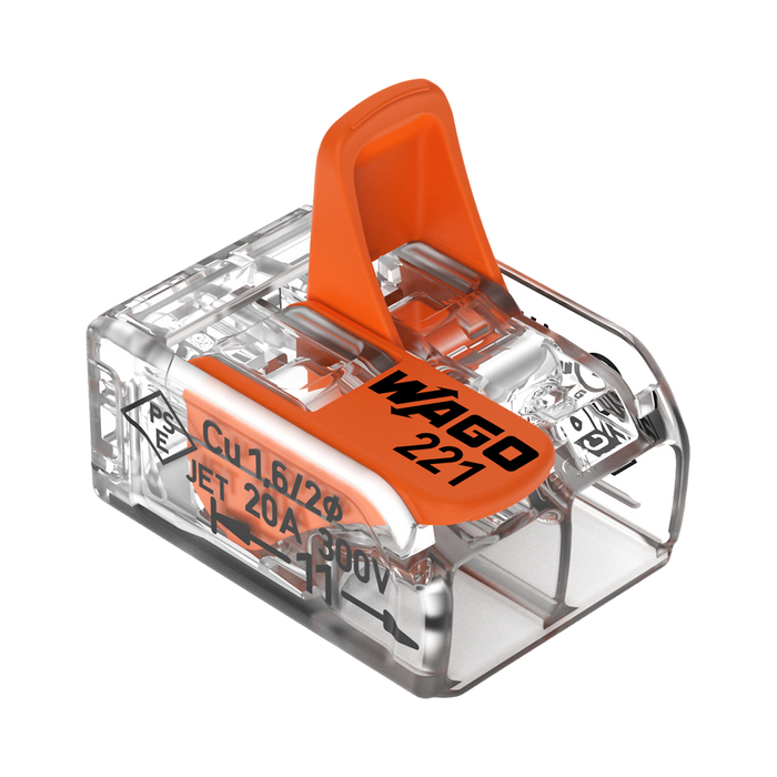 WAGO 221-412 connector – lever open