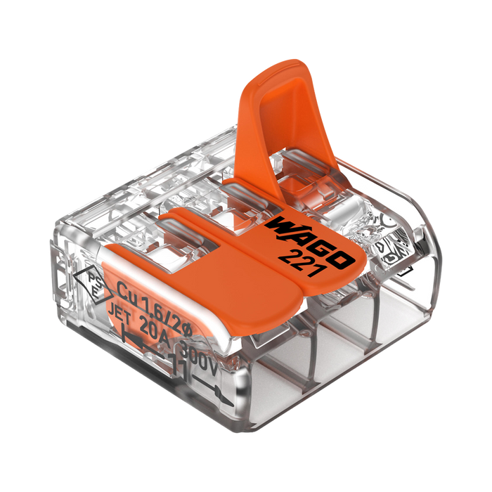 WAGO 221-413 connector – lever open