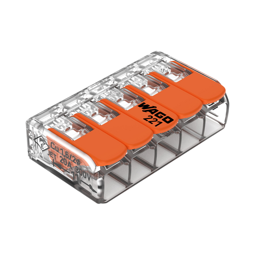 WAGO 221-415 connector – angled view