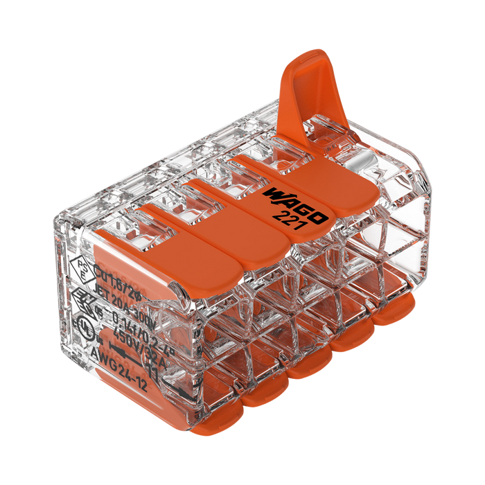 WAGO 221-420 connector – lever open