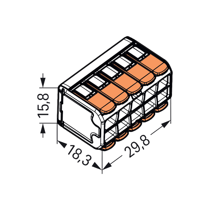 WAGO 221-420 connector – dimensions