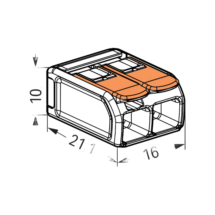 WAGO 221-612 connector – dimensions