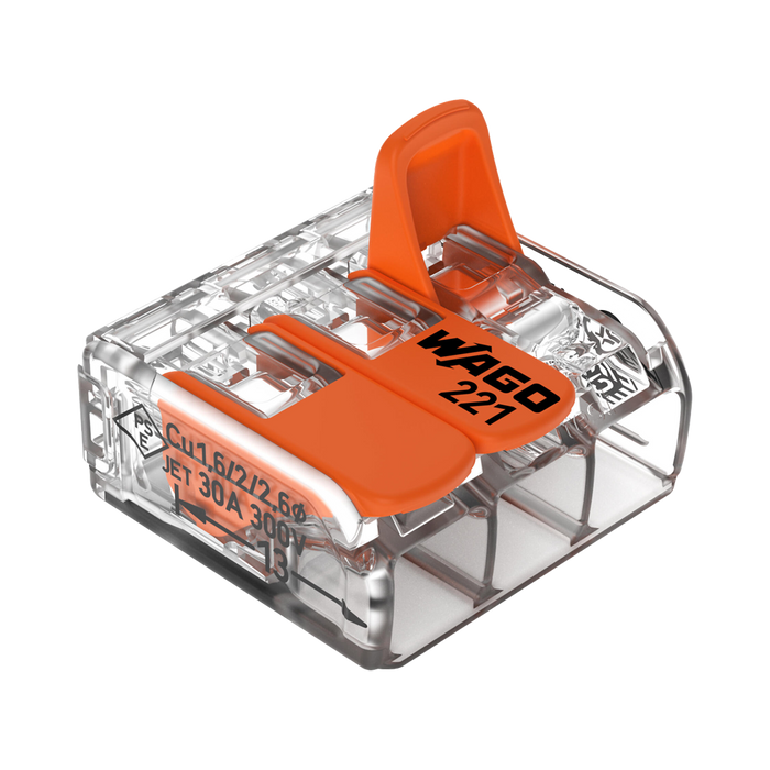 WAGO 221-613 connector – lever open