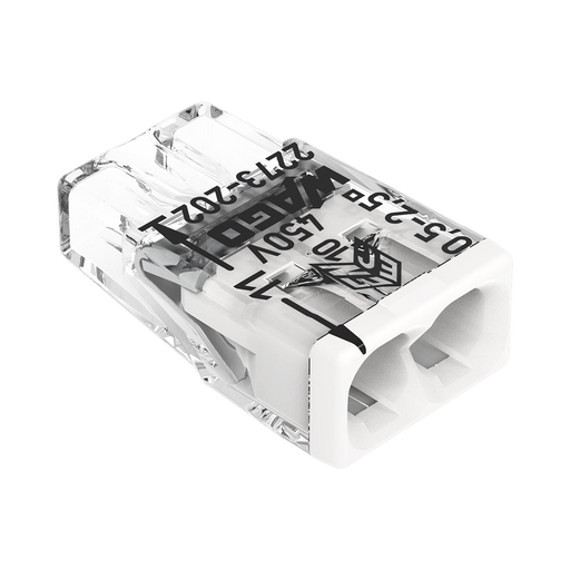 WAGO 2273-202 push-wire connector – alternate angled view