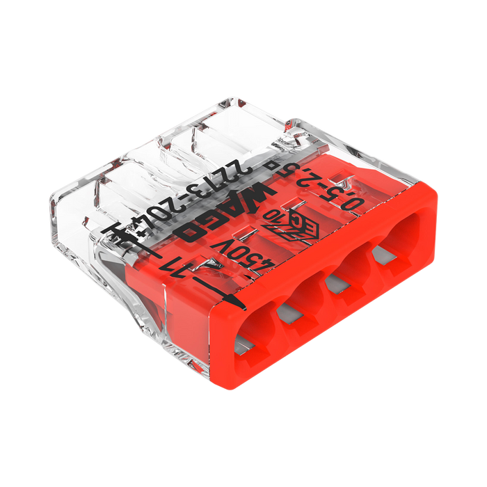 WAGO 2273-204 push-wire connector – alternate angled view