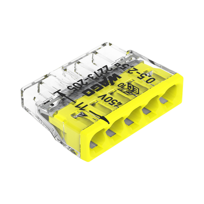 WAGO 2273-205 push-wire connector – alternate angled view