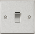 Knightsbridge Raised Plate Brushed Chrome 1G 2W Light Switch CS2BC
