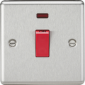 Knightsbridge 1G 45A DP Cooker Switch With Neon, Brushed Chrome SF8331NBC