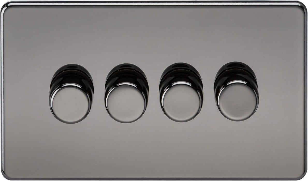 Knightsbridge Screwless Black Nickel 4G Dimmer Switch SF2184BN