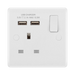 BG White Moulded 13A Single USB Socket 821U2 available from RS Electrical Supplies