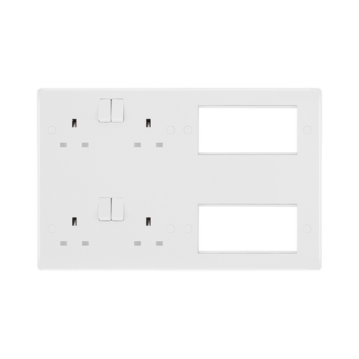 BG White Moulded Electrical Media Plate 8222EM8 available from RS Electrical Supplies