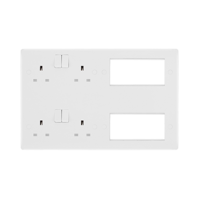 BG White Moulded Electrical Media Plate 8222EM8 available from RS Electrical Supplies