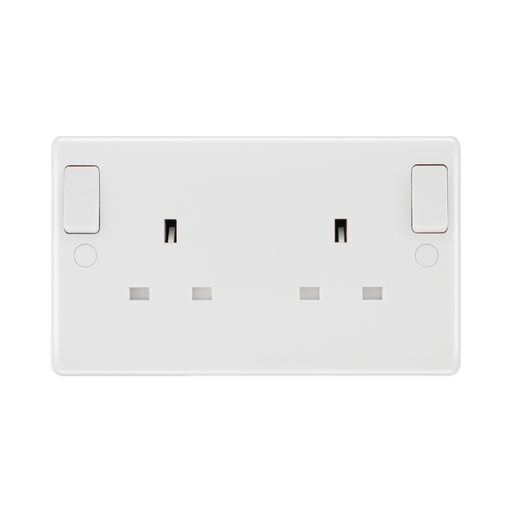 BG White Moulded 13A Double Socket 822DPOB available from RS Electrical Supplies
