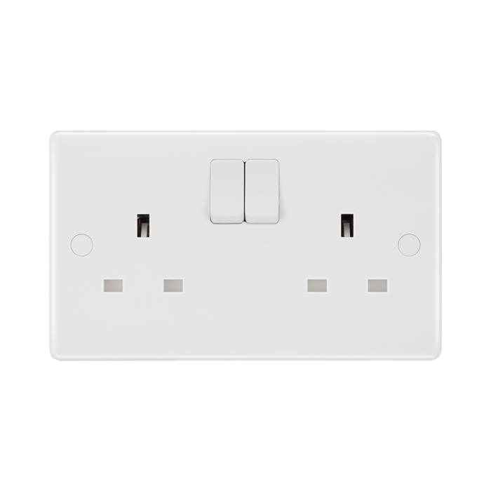 BG White Moulded 13A Double Socket 822DP available from RS Electrical Supplies