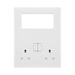 BG White Moulded 13A Double Socket with 4G Euro Plate 822EM4 available from RS Electrical Supplies