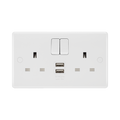 BG White Moulded 13A Double USB Socket with A Ports 822UAA12 available from RS Electrical Supplies