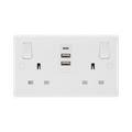 BG White Moulded 13A Double USB Socket with 15W A+C Ports 822UAAC15 available from RS Electrical Supplies