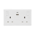 BG White Moulded 13A Double USB Socket with 22W A+C Ports 822UAC22 available from RS Electrical Supplies