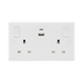 BG White Moulded Double A+C USB Socket 822UAC45 available from RS Electrical Supplies