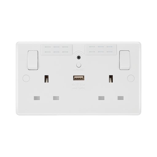 BG White Moulded Wi-Fi Extender USB Socket 822UWR available from RS Electrical Supplies