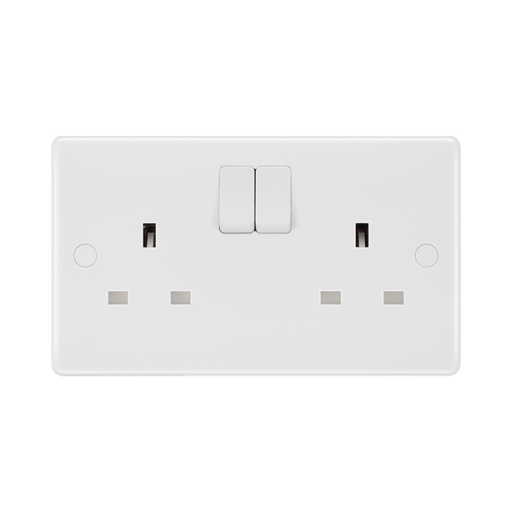 BG White Moulded 13A SP Double Socket 822 available from RS Electrical Supplies